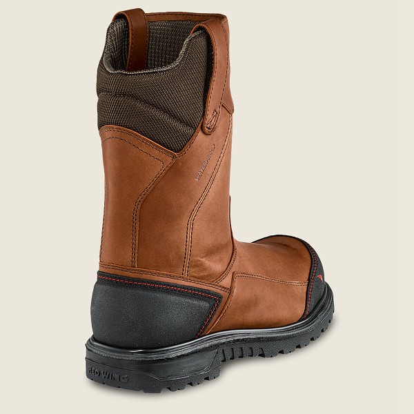 Red Wing Safety Boots Brown/Black - Mens Brnr Xp - 11-inch Waterproof Toe Pull-on - 9610-KRSVU